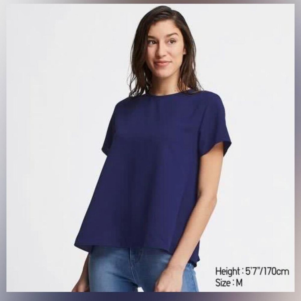 Uniqlo drape short sleeve blouse (XS)